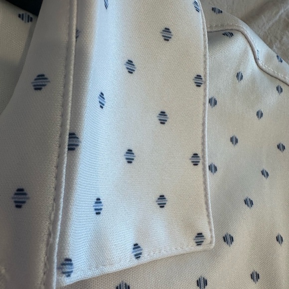 Men's White with blue designs Polo Shirt - Picture 8 of 10